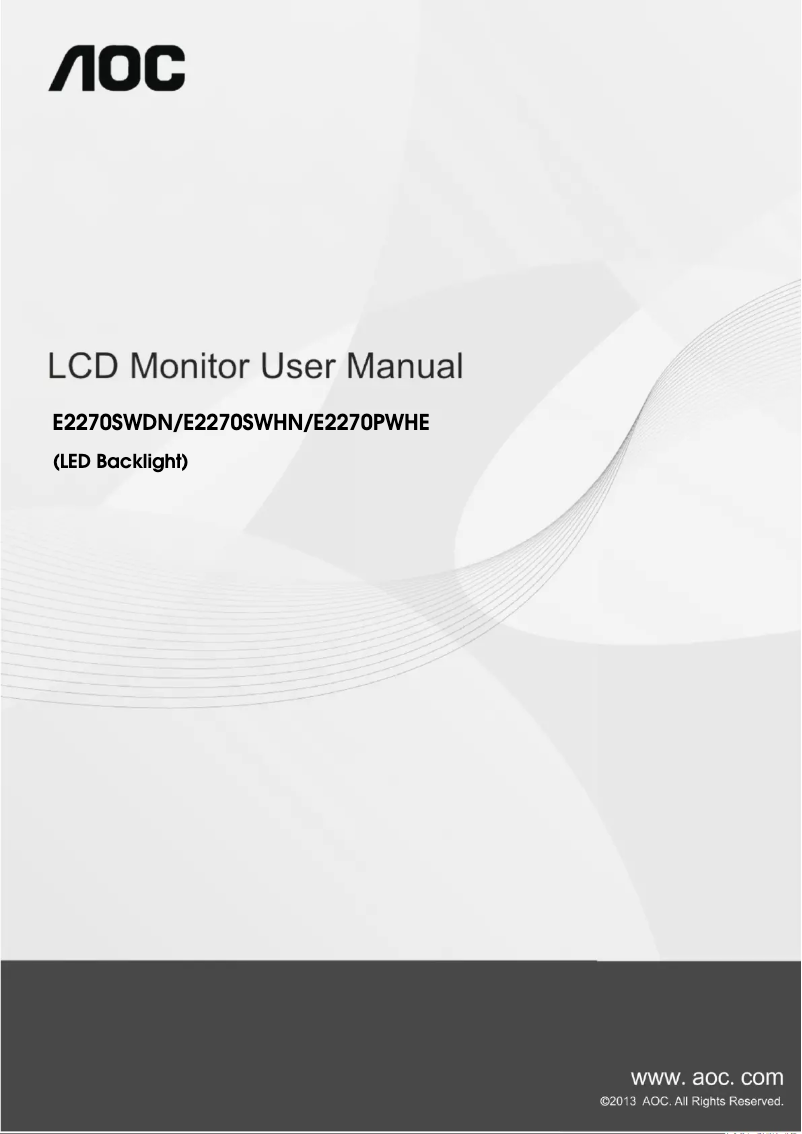 First page image of the manual for E2270SWHN