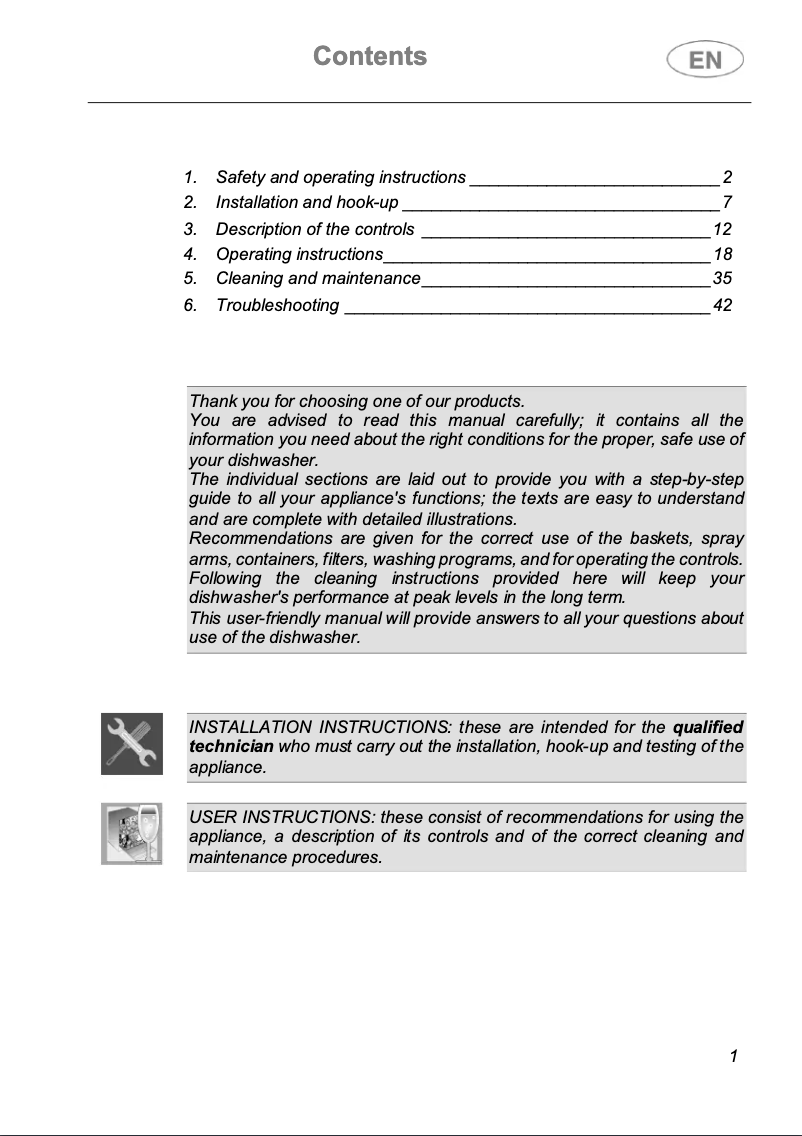 First page image of the manual for DF12E1BL