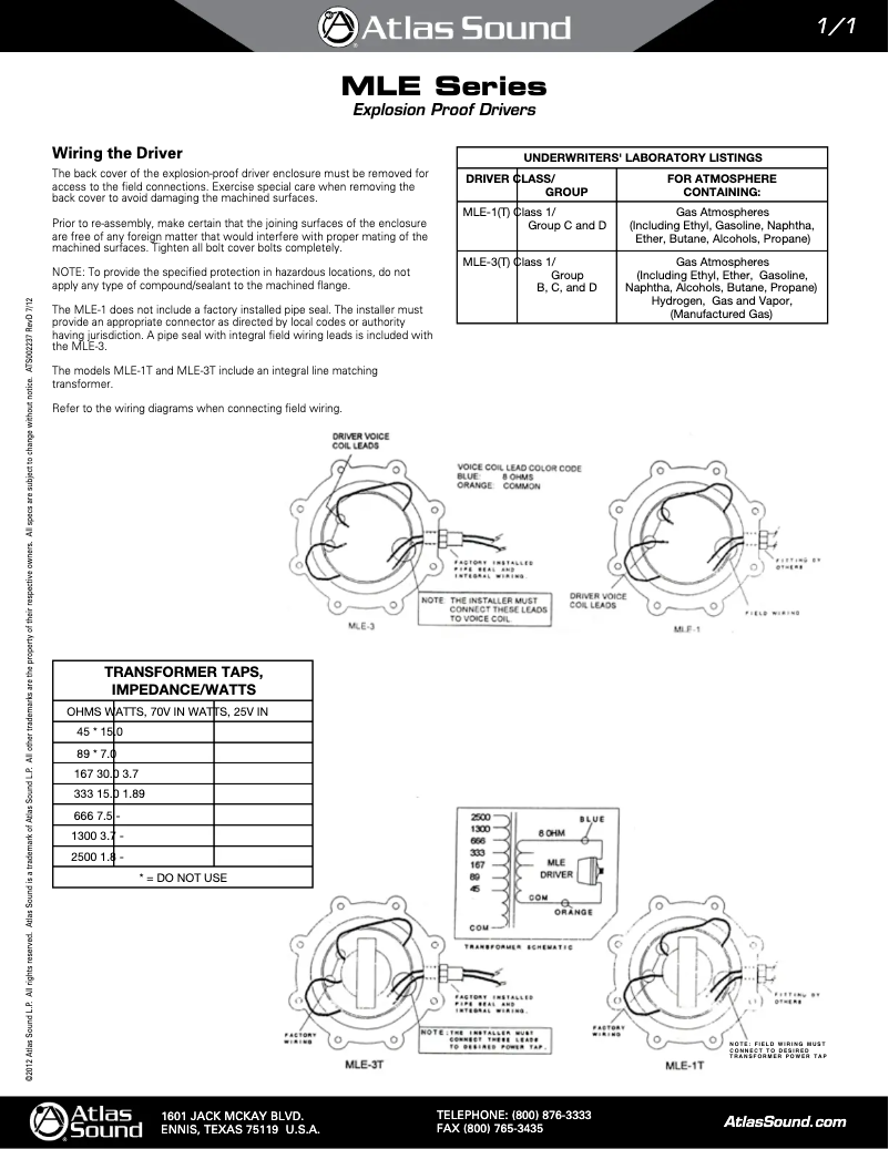 First page image of the manual for MLE-3T