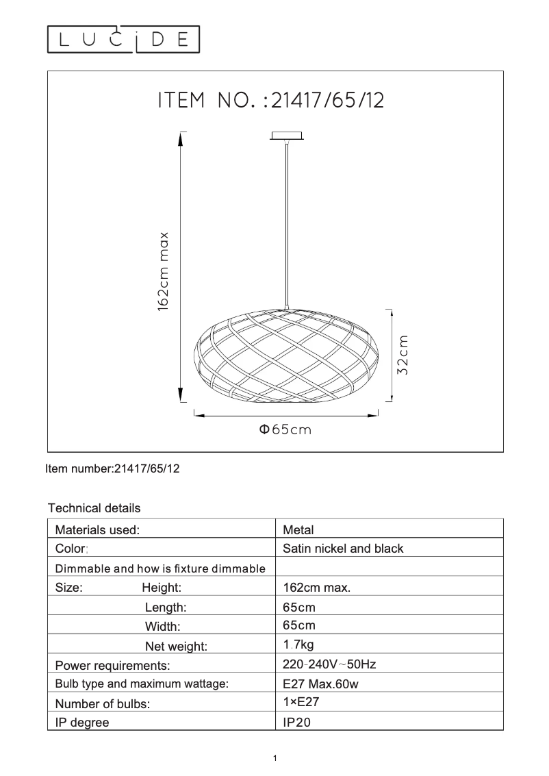 First page image of the manual for Wolfram 21417/65/12