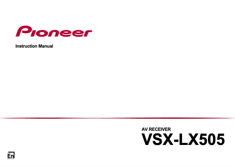 First page image of the manual for VSX-LX505