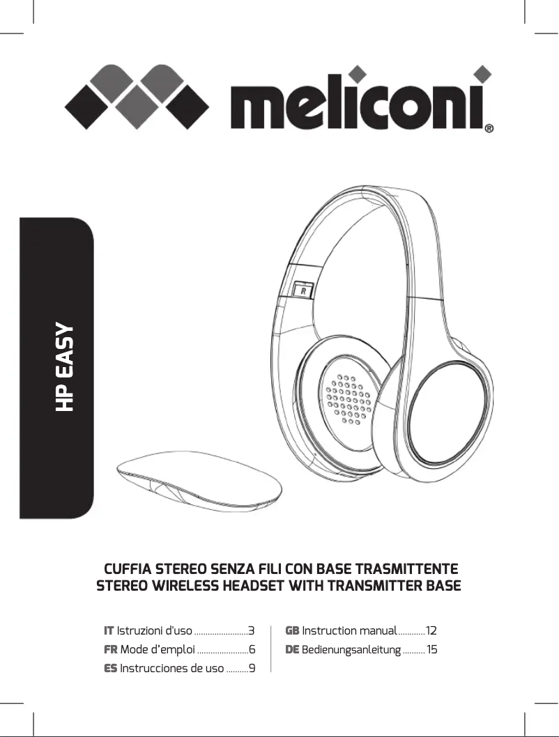 Page 1 of the manual User Manual Meliconi HP Easy