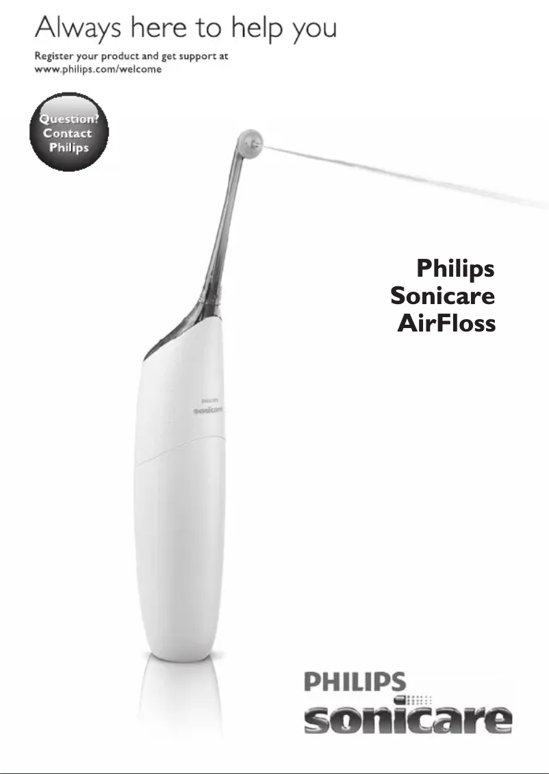 First page image of the manual for Sonicare Airfloss HX8283