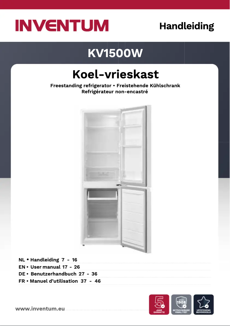 Page 1 of the manual User Manual Inventum KV1500W