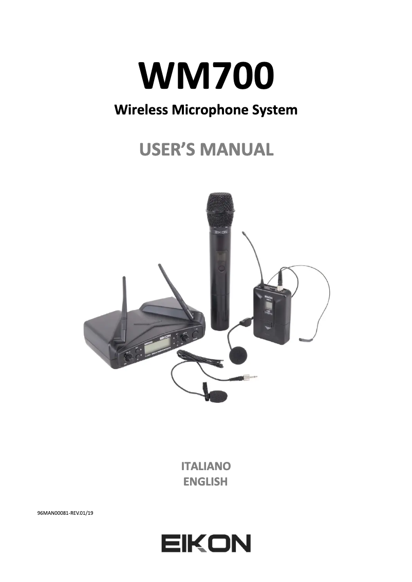 Page 1 of the manual User Manual Eikon WM700M