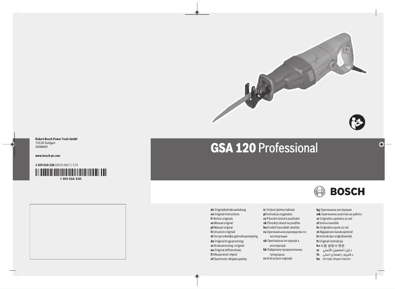 Page 1 of the manual User Manual Bosch GSA 120 Professional
