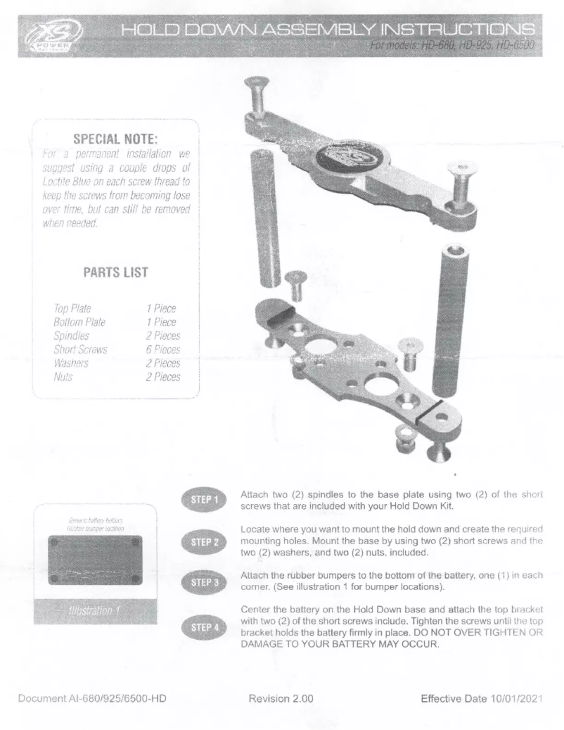 Page 1 of the manual User Manual XS Power HD-925