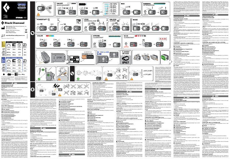 First page image of the manual for Storm 450