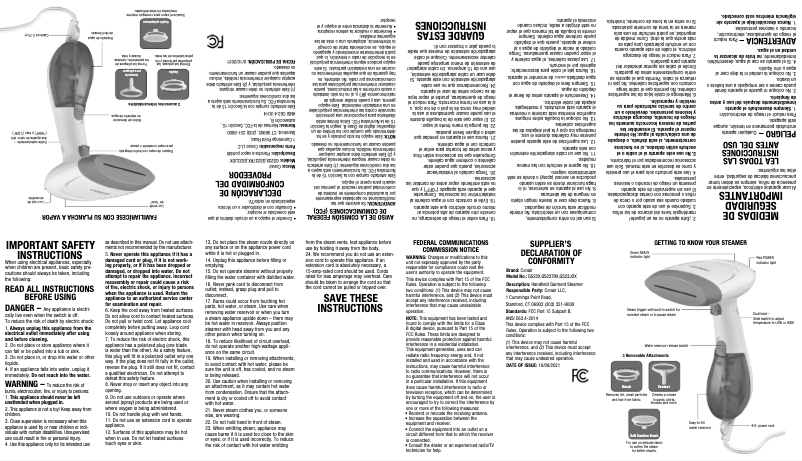 First page image of the manual for ExtremeSteam GS23X