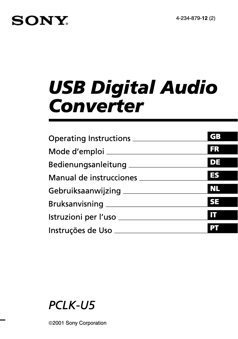 First page image of the manual for USB Digital Audio Converter