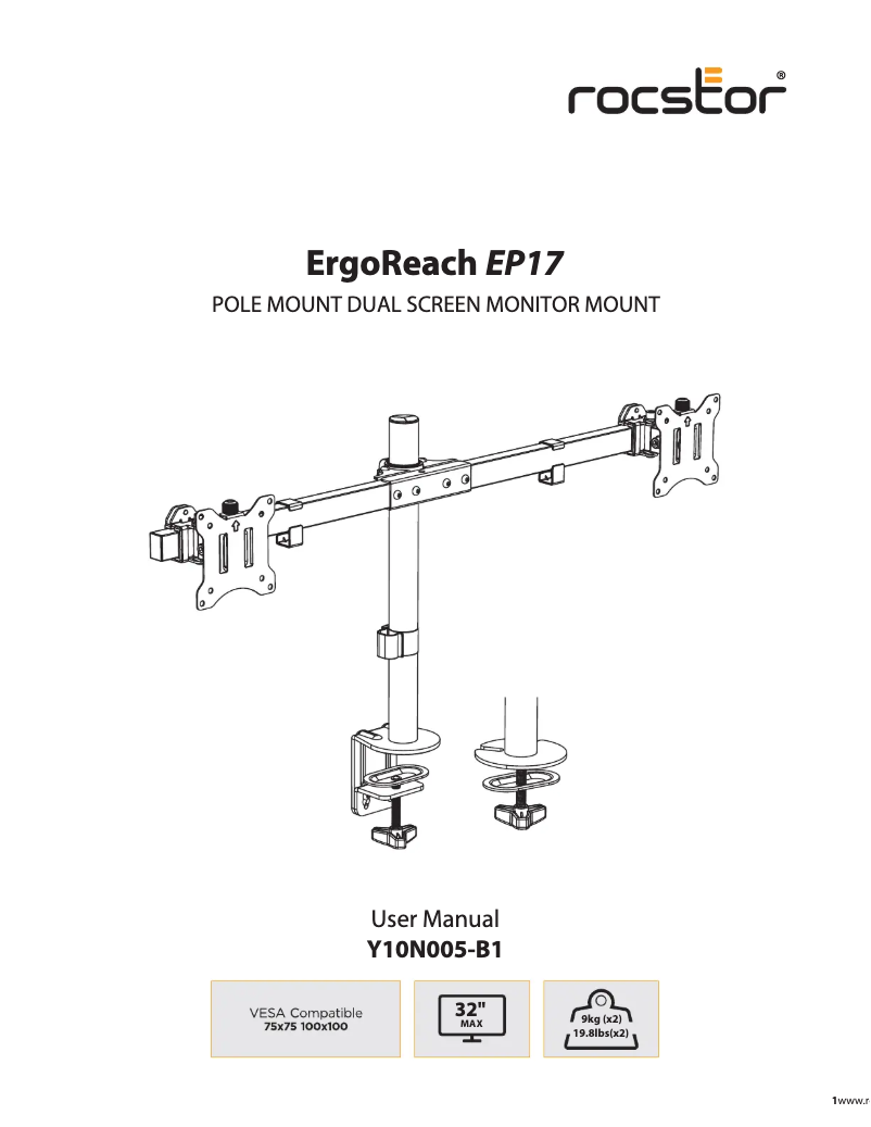 First page image of the manual for ErgoReach EP17