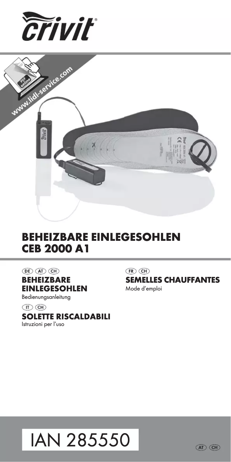 First page image of the manual for IAN 285550