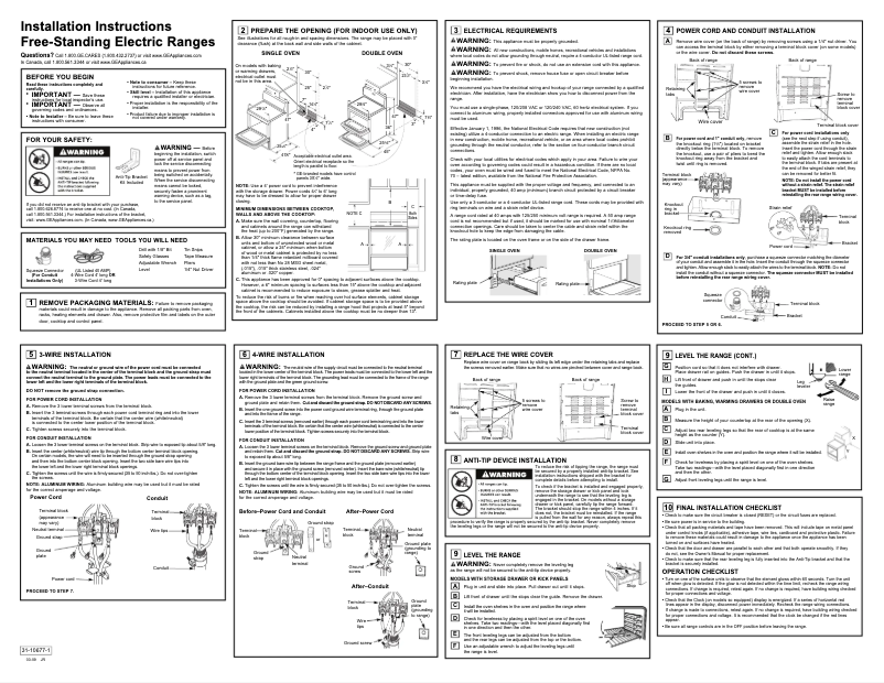 Page 1 of the manual Installation Guide GE JBP68DMCC