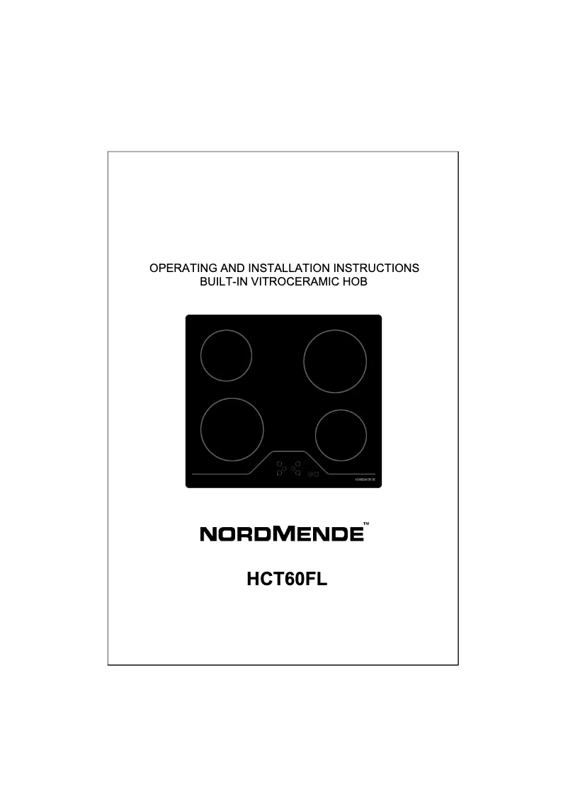 First page image of the manual for HCT60FL