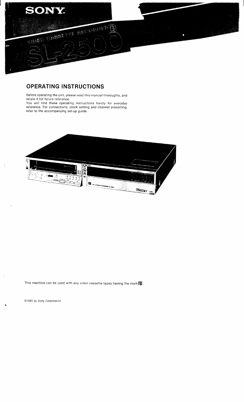 First page image of the manual for SL-2500
