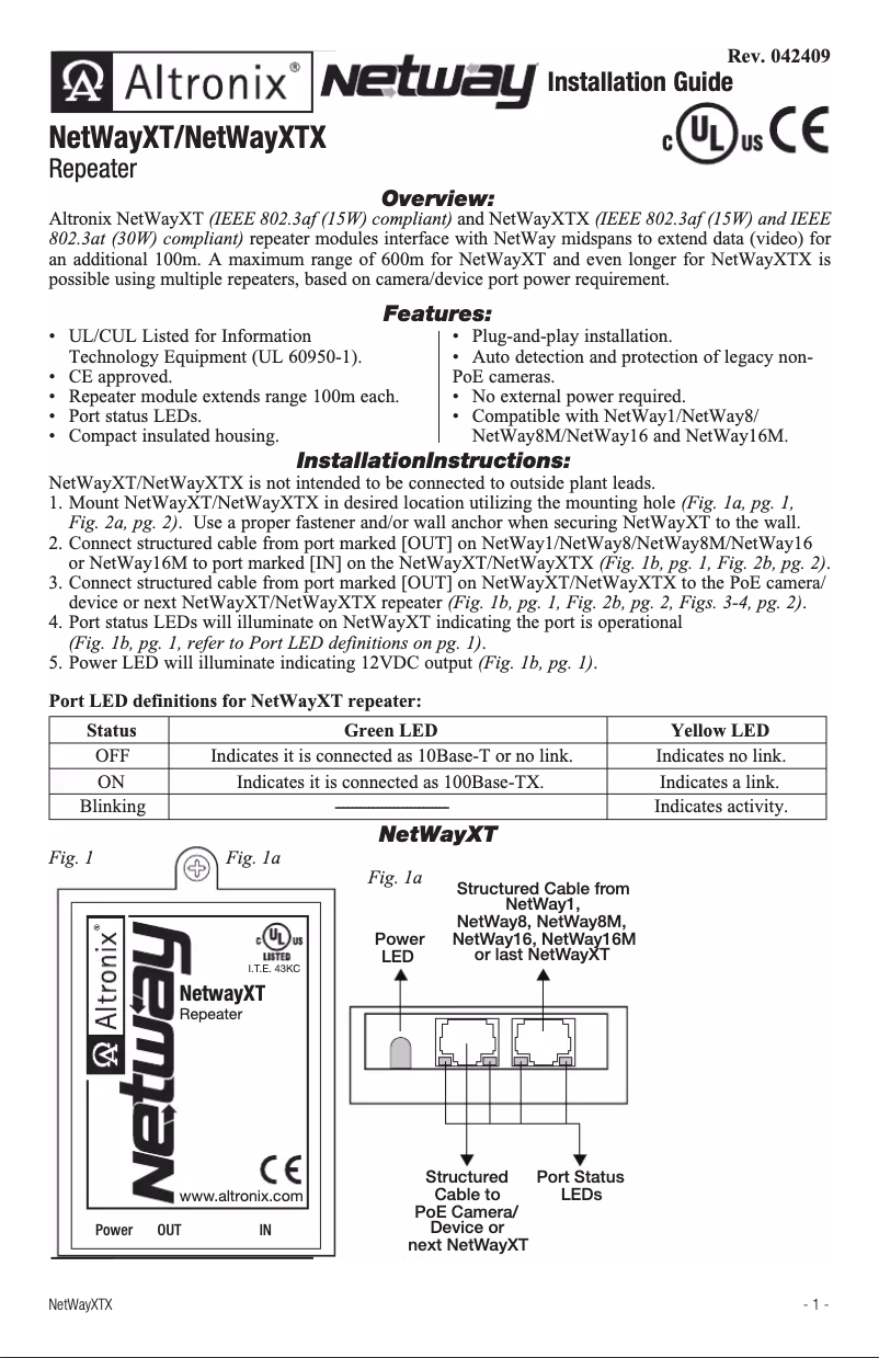 First page image of the manual for NetWayXTX