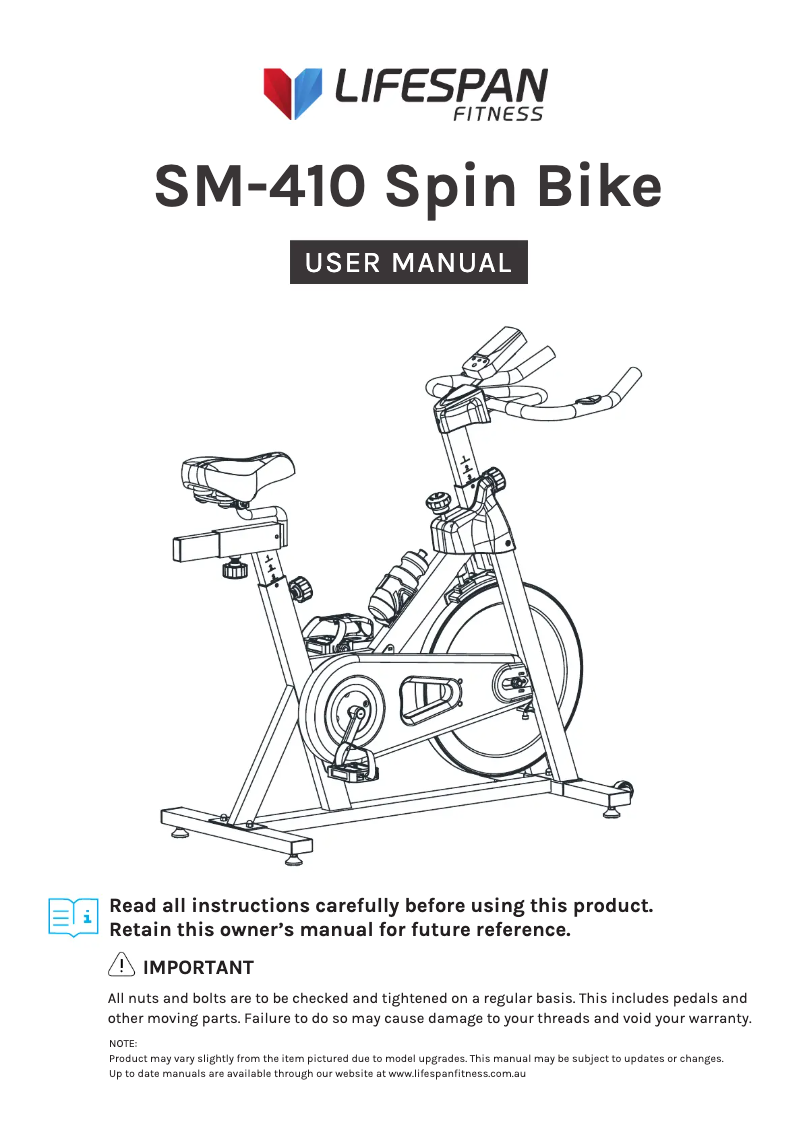Page 1 of the manual User Manual LifeSpan SM-410