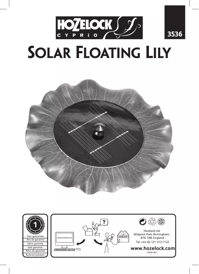 Image de la première page du manuel de l'appareil Solar Floating Lily 3536