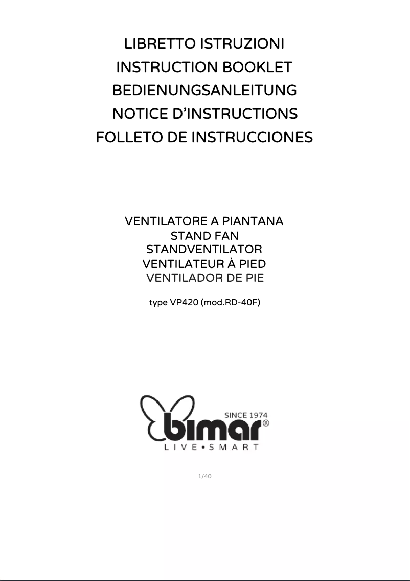 Page 1 of the manual User Manual Bimar VP420