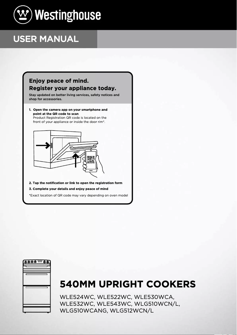 First page image of the manual for WLE543WC