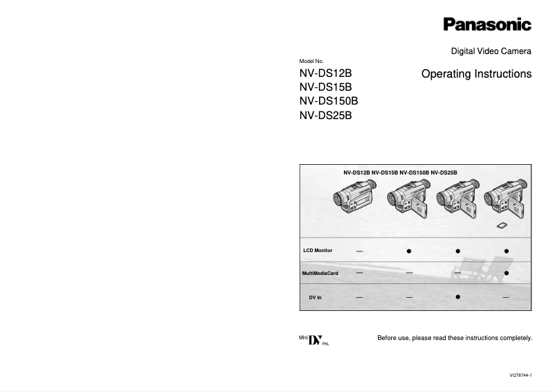 First page image of the manual for NV-DS150B