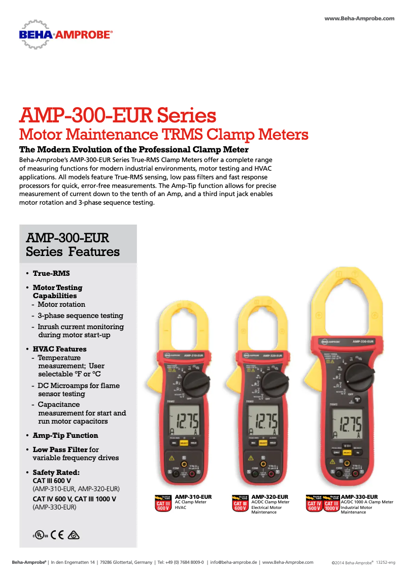 First page image of the manual for AMP-320-EUR