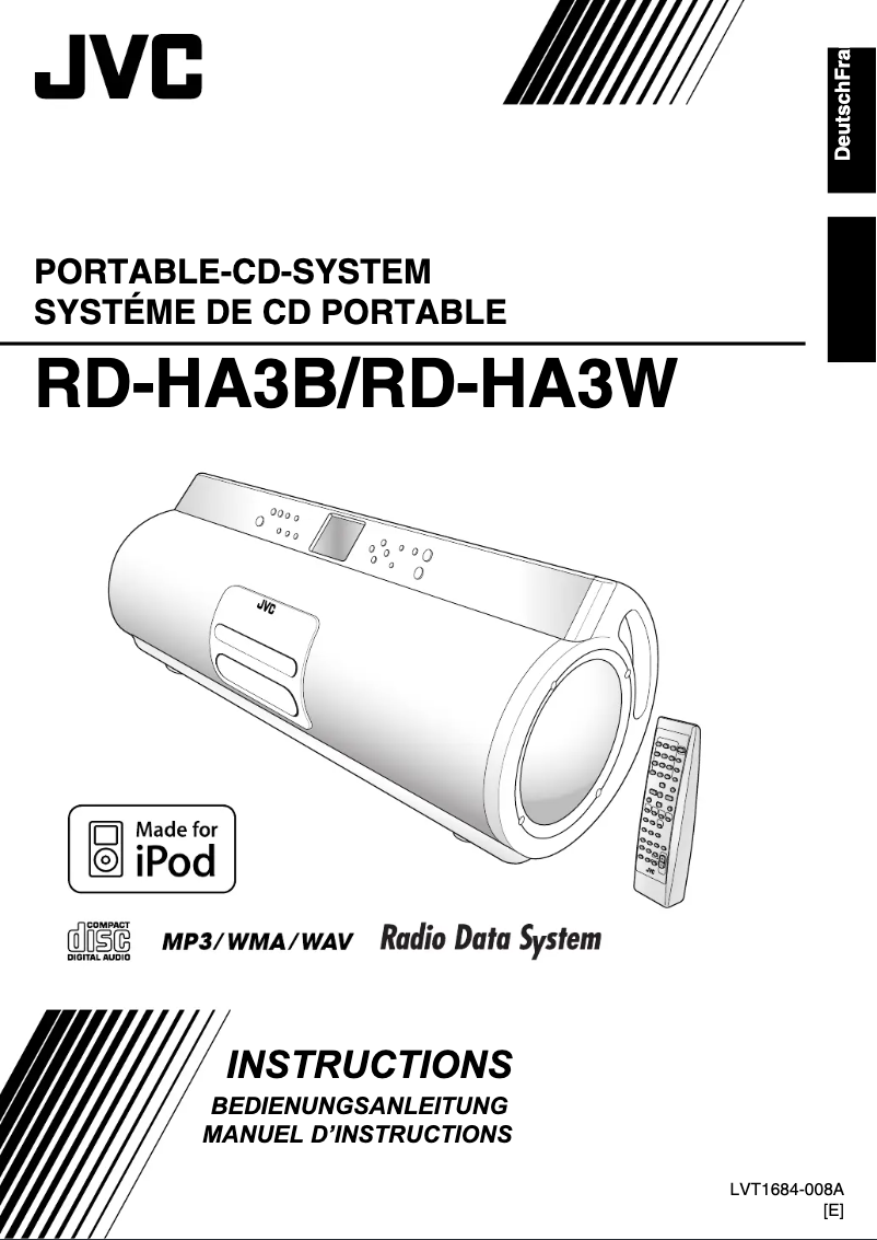 Page 1 of the manual User Manual JVC RD-HA3