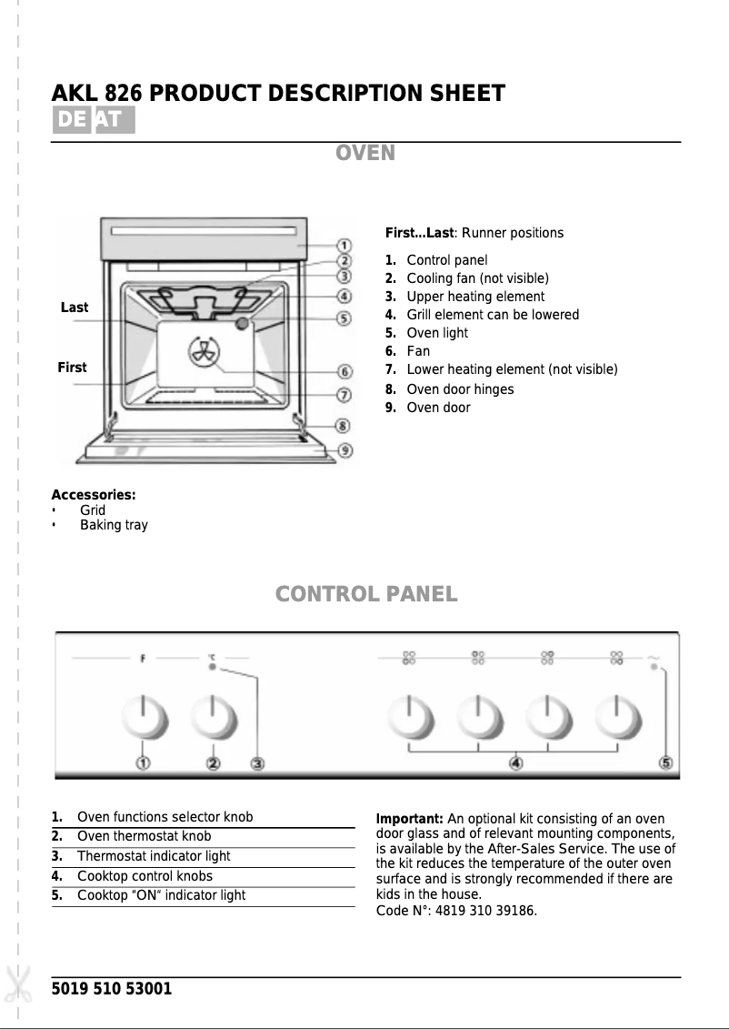 First page image of the manual for AKL 826
