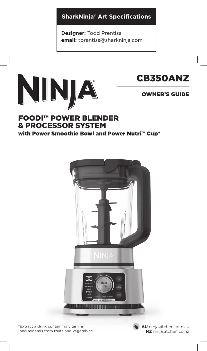 First page image of the manual for Foodi CB352