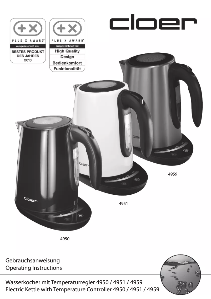 Page 1 de la notice Manuel utilisateur Cloer 4951