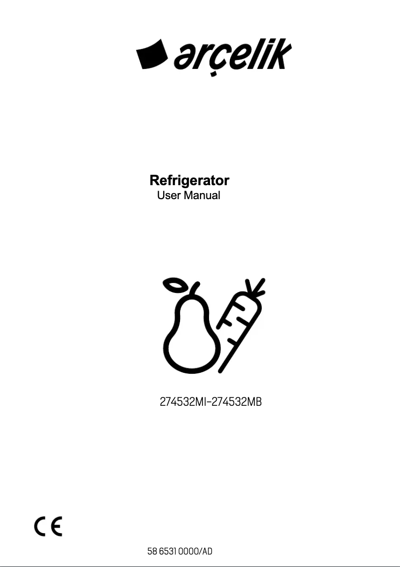 Page 1 of the manual User Manual Arçelik 274532 MB