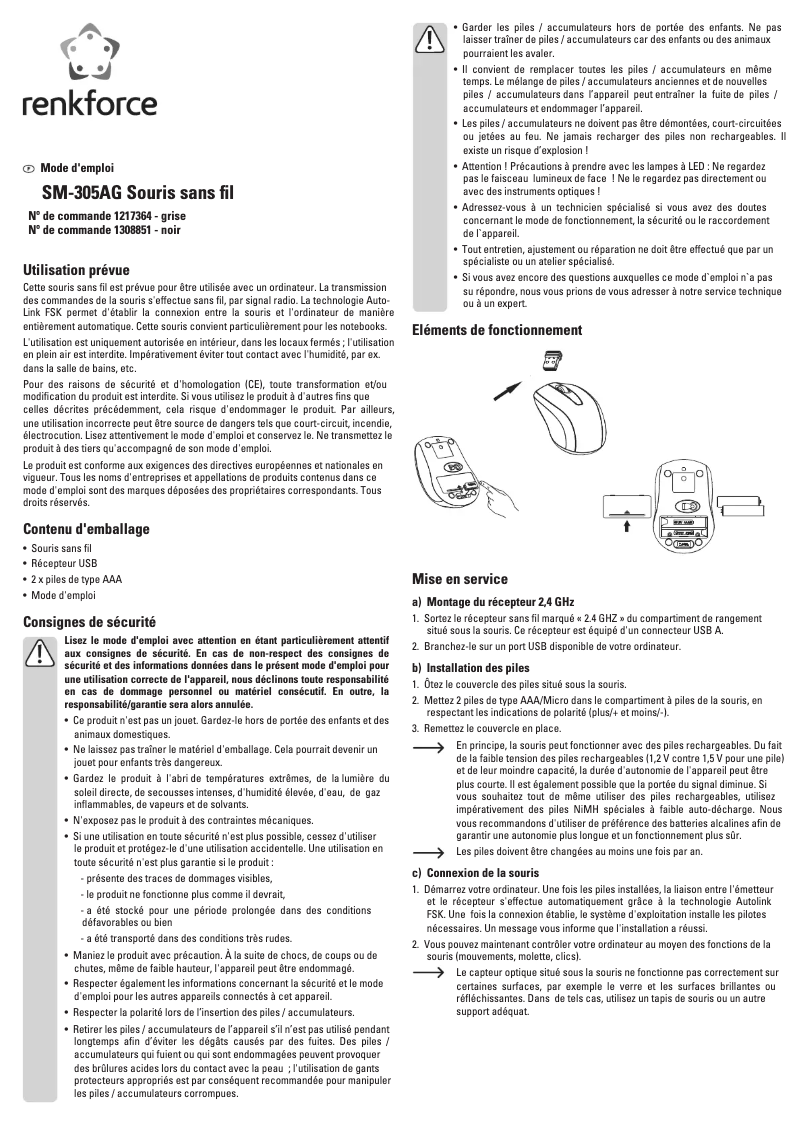 Page 1 of the manual User Manual Renkforce SM-305AG