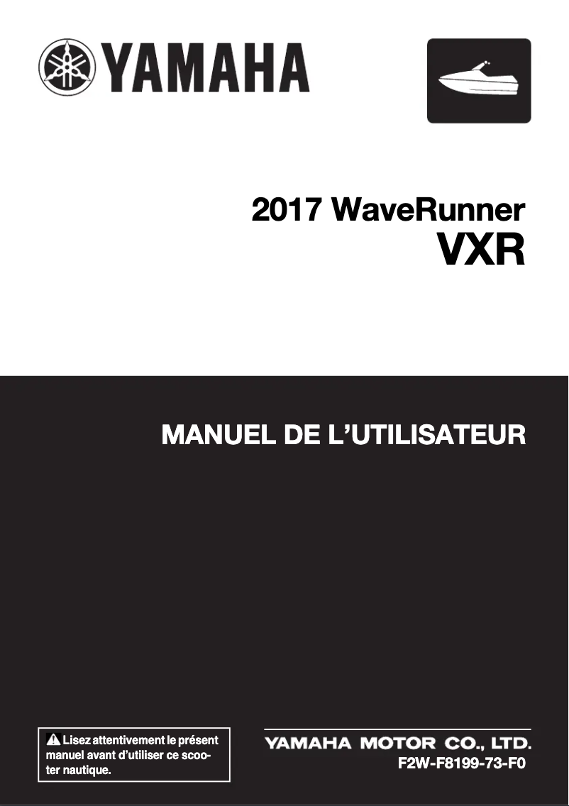 First page image of the manual for WaveRunner VXR (2017)