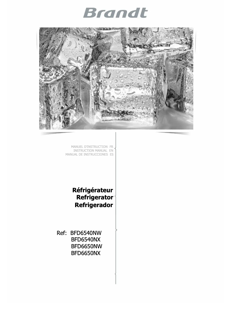 First page image of the manual for BFD6540NW