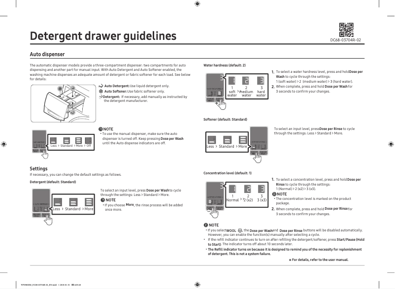 Page 1 of the manual Installation Guide Samsung WD10N84INOA