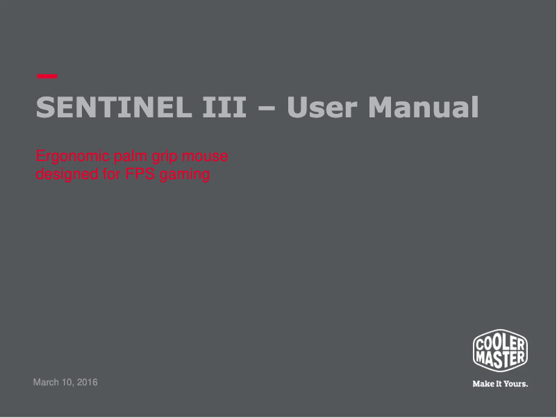 First page image of the manual for CM Storm Sentinel III