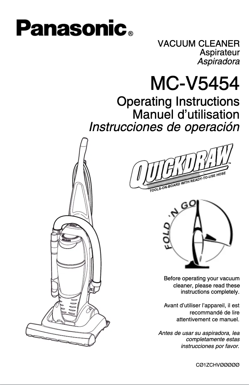 Page 1 of the manual User Manual Panasonic MC-V5454