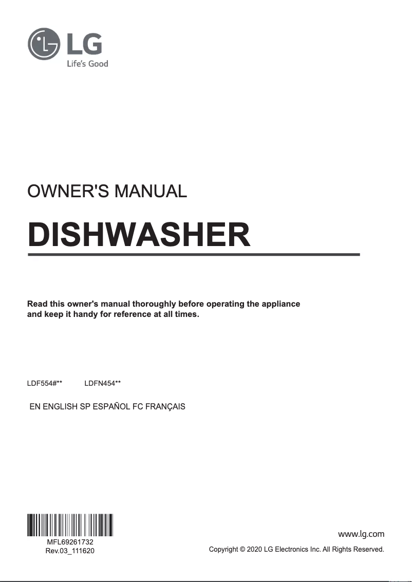 Page 1 of the manual User Manual LG LDFN4542W