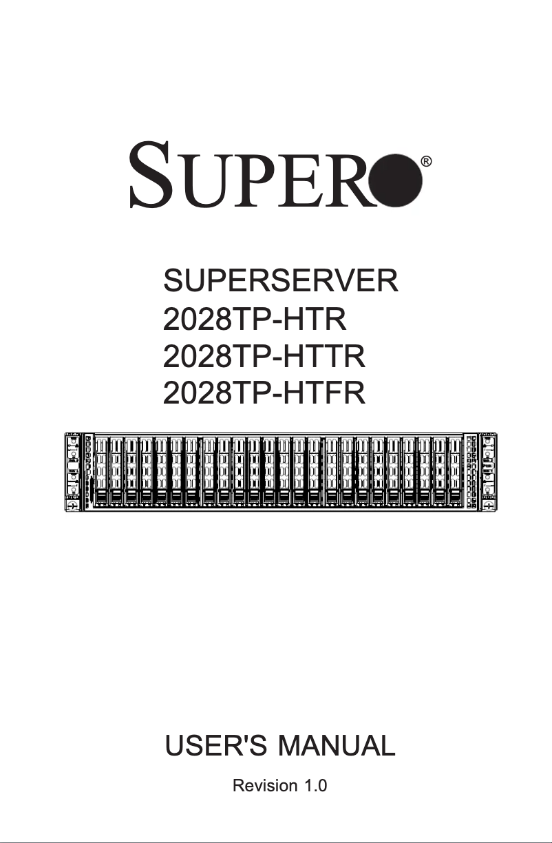 Page 1 of the manual User Manual Supermicro SuperServer 2028TP-HTR