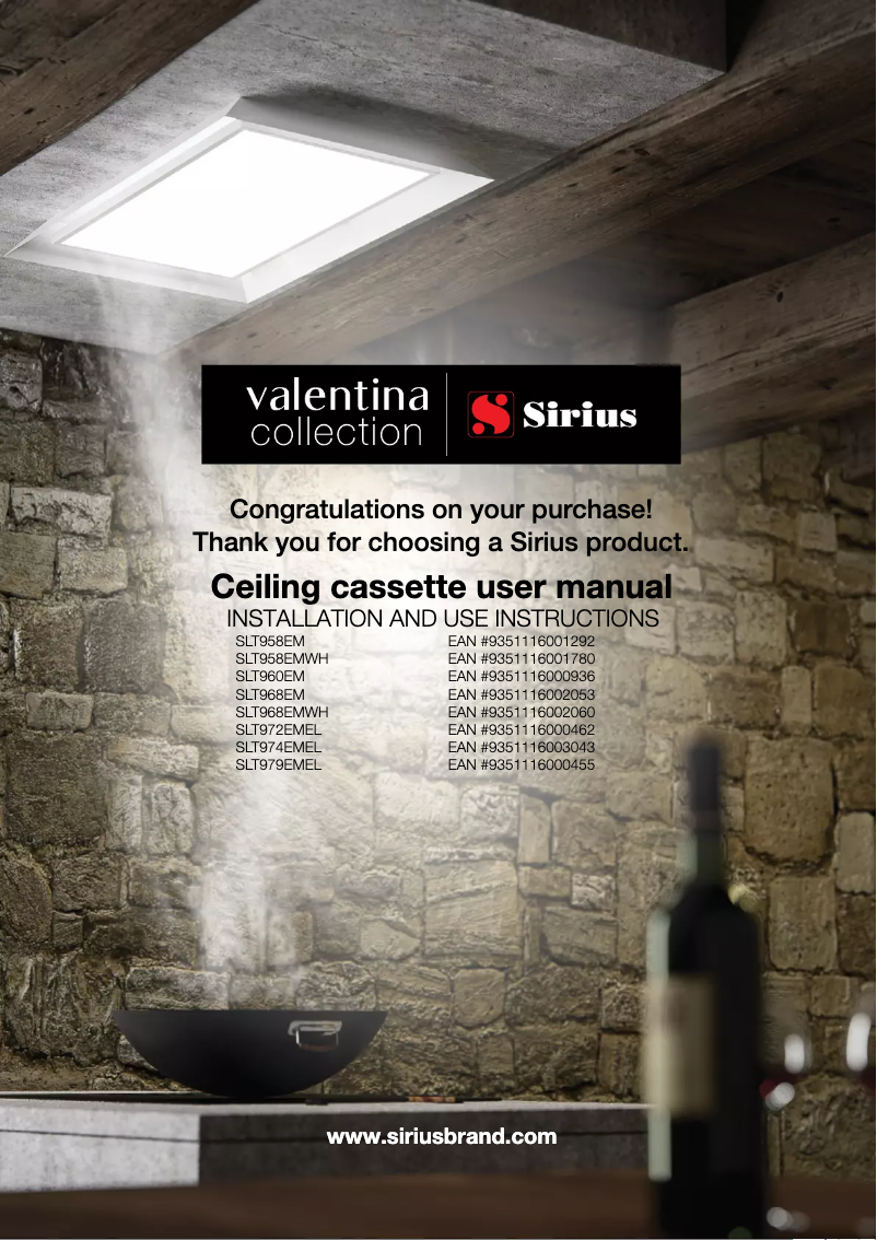 First page image of the manual for Valentina SLT974EMEL