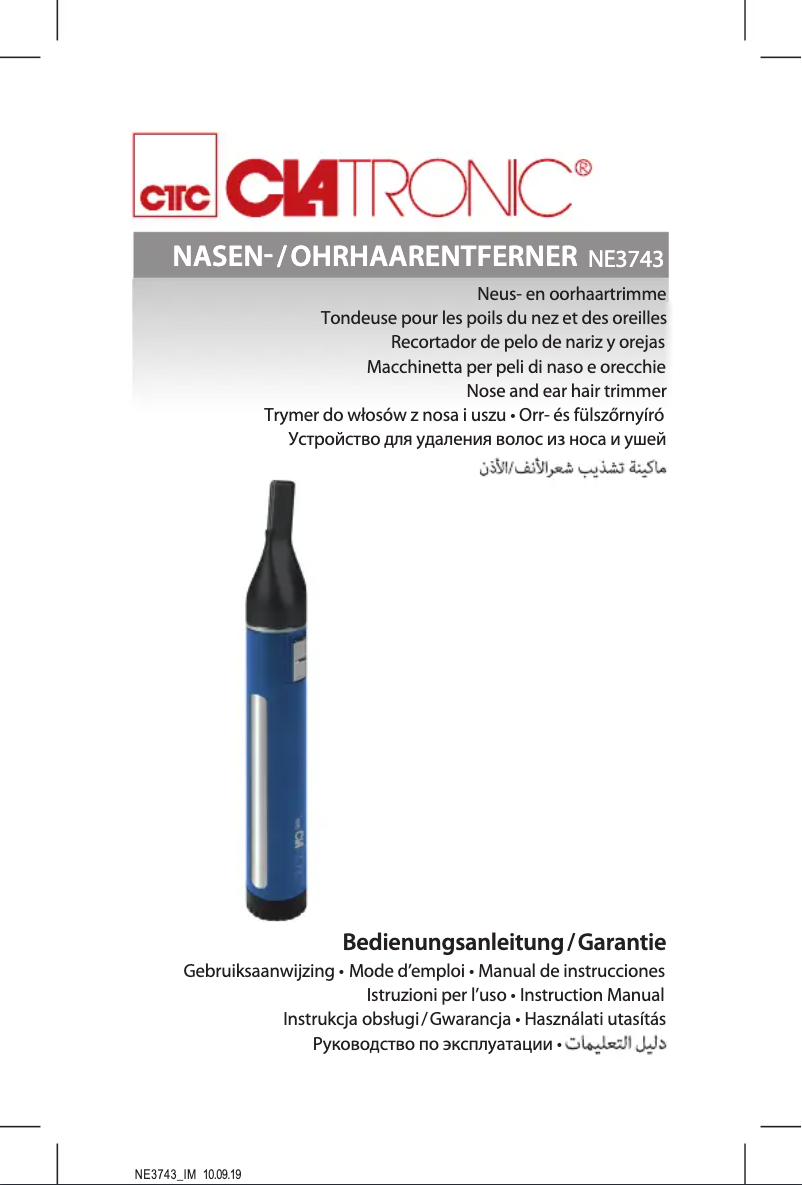 Page 1 of the manual User Manual Clatronic NE 3743