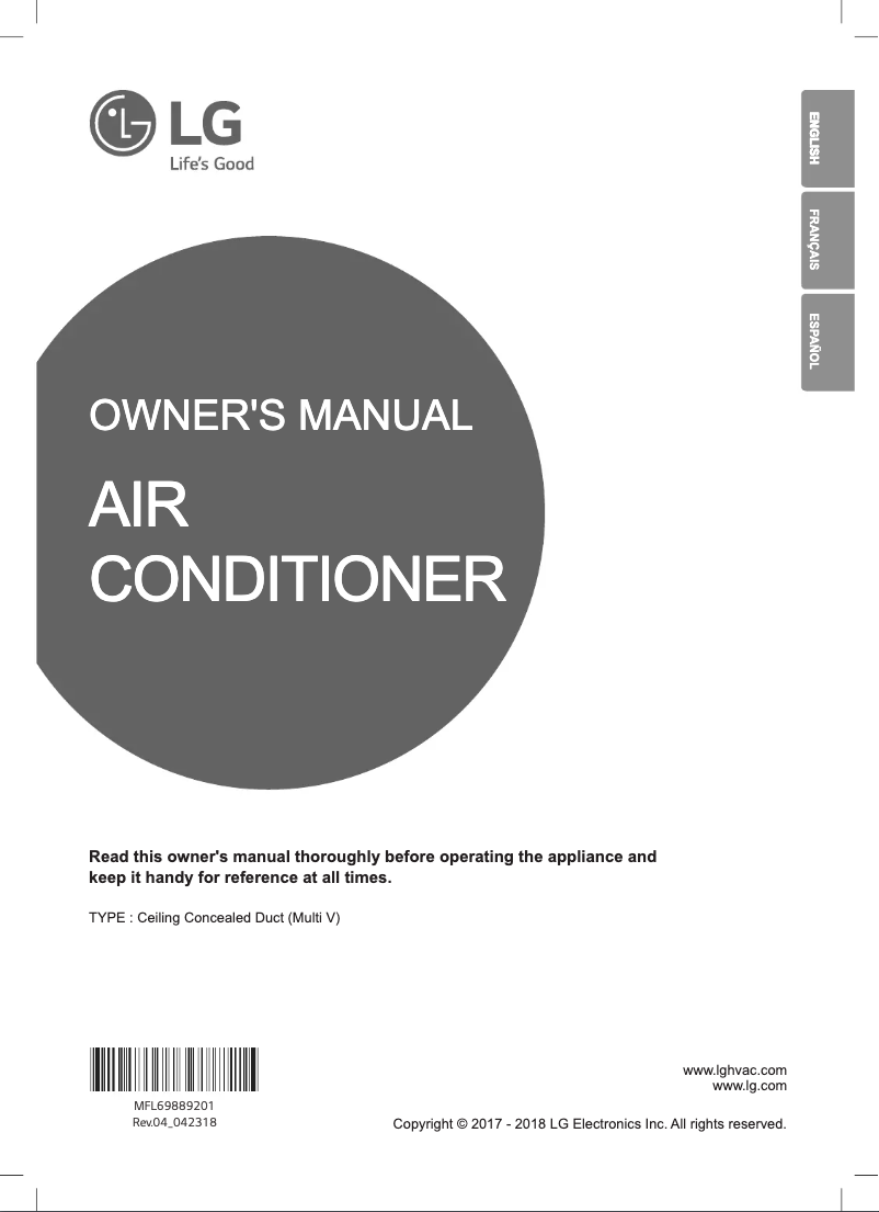 First page image of the manual for ARNU183B4G2