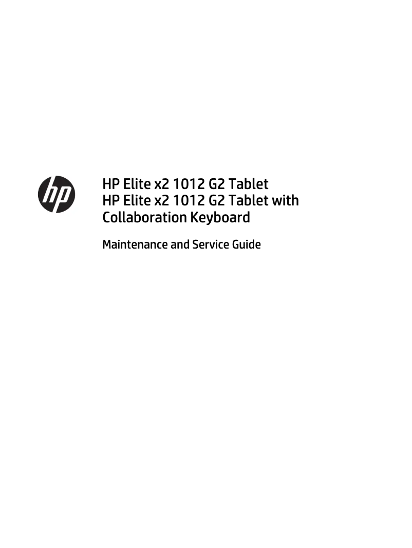First page image of the manual for Elite x2 1012 G2