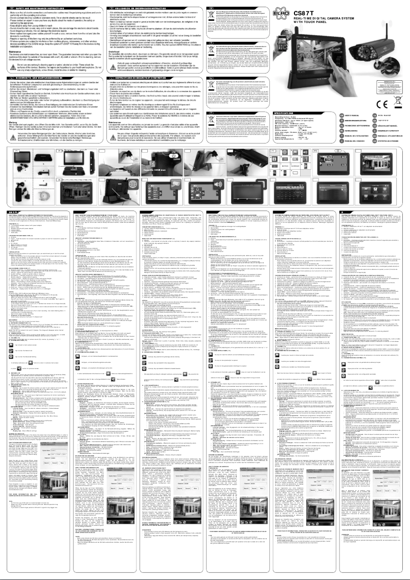 Image de la première page du manuel de l'appareil CS87T