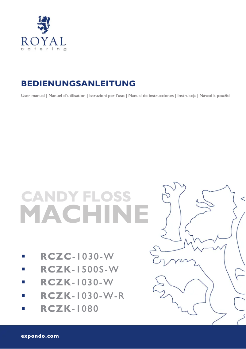 Page 1 de la notice Manuel utilisateur Royal Catering RCZK-1030-W-R