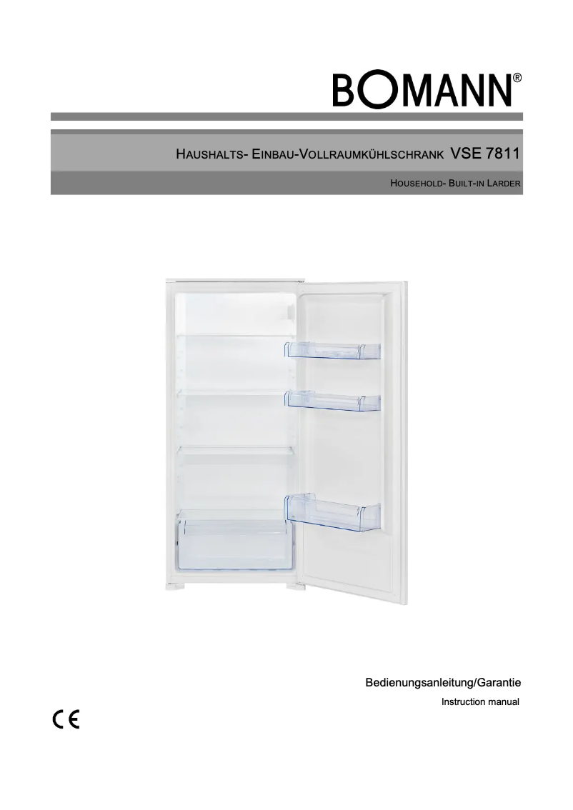 Page 1 of the manual User Manual Bomann VSE 7811