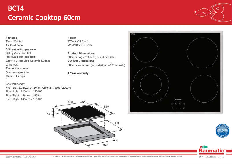 First page image of the manual for BCT4