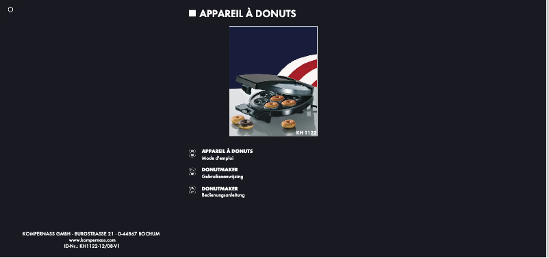 First page image of the manual for KH 1122