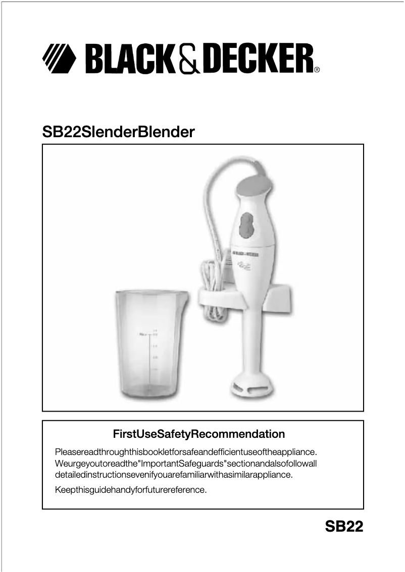 First page image of the manual for SB22