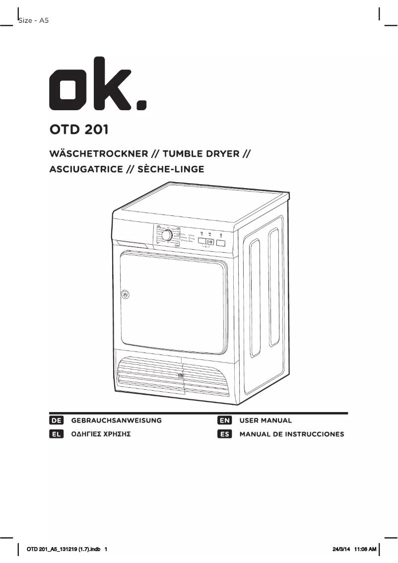 Page 1 of the manual User Manual OK OTD 201